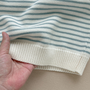Dječja pletena prugasta vesta, korejski stil, 100% pamuk, proljeće i jesen, unisex