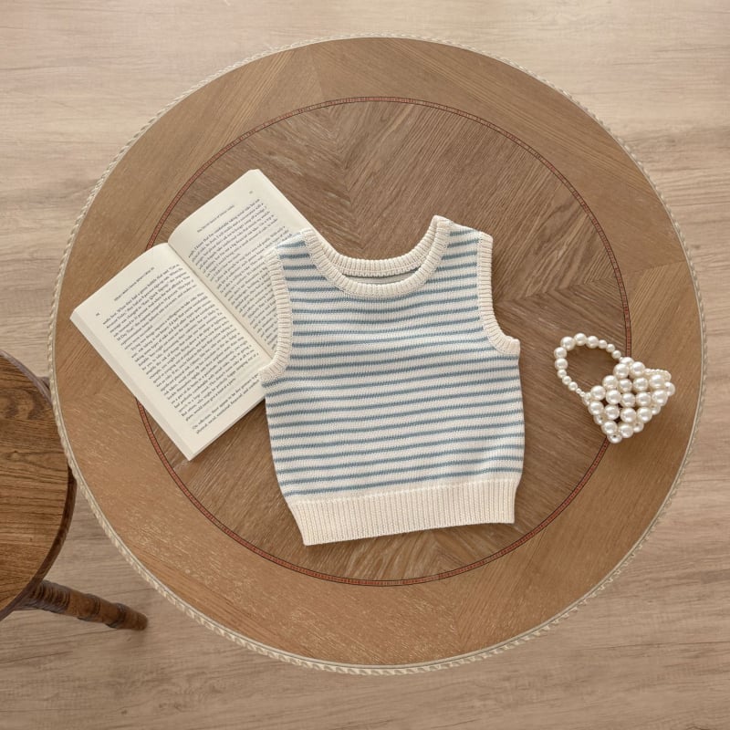 Dječja pletena prugasta vesta, korejski stil, 100% pamuk, proljeće i jesen, unisex