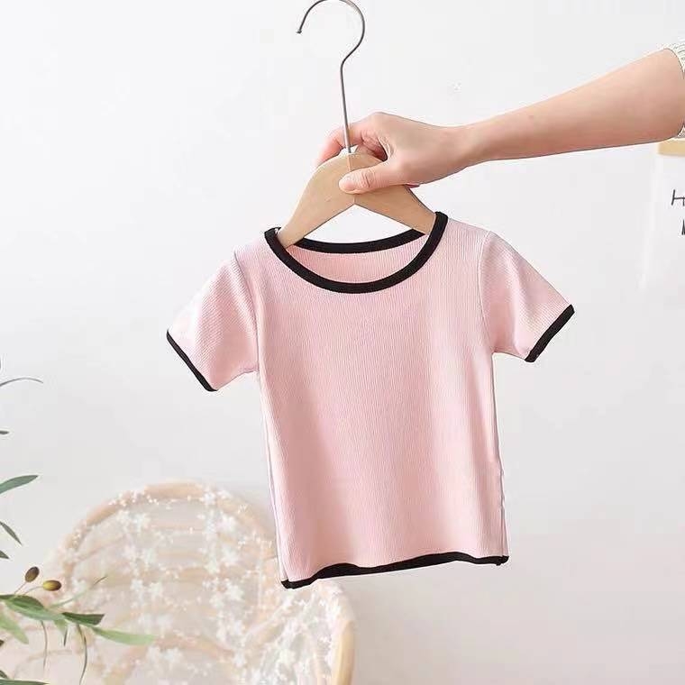 Dječje pamučno kratko T-shirt za djevojčice, print karikatura, korejski stil, materijal koji odvodi vlagu, za dob 1–3 godine