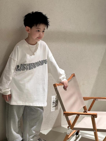 Fiúknak szóló hosszú ujjú pamut póló, koreai stílus, ősz-tavasz 2025, 8+ éveseknek