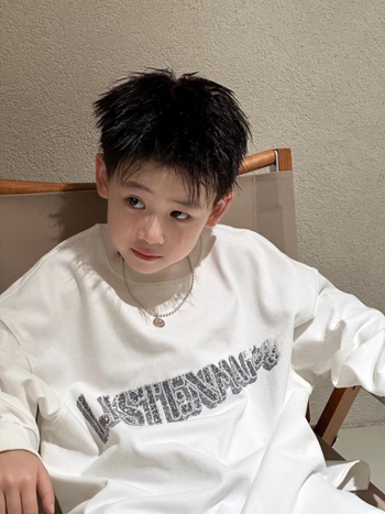 Fiúknak szóló hosszú ujjú pamut póló, koreai stílus, ősz-tavasz 2025, 8+ éveseknek