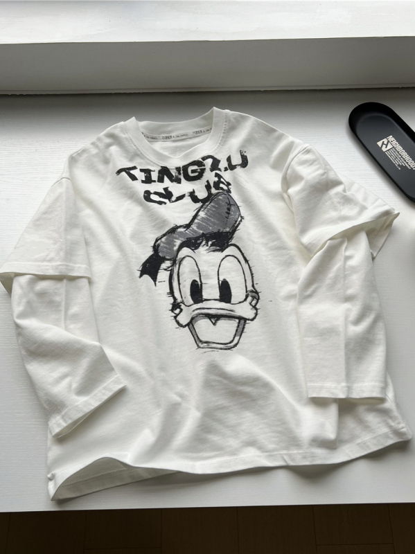 Dječja majica s dugim rukavima, okrugli izrez, korejski stil, dvodijelni set, 98% pamuk