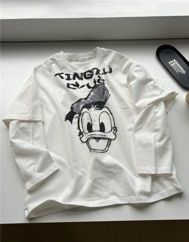 Dječja majica s dugim rukavima, okrugli izrez, korejski stil, dvodijelni set, 98% pamuk