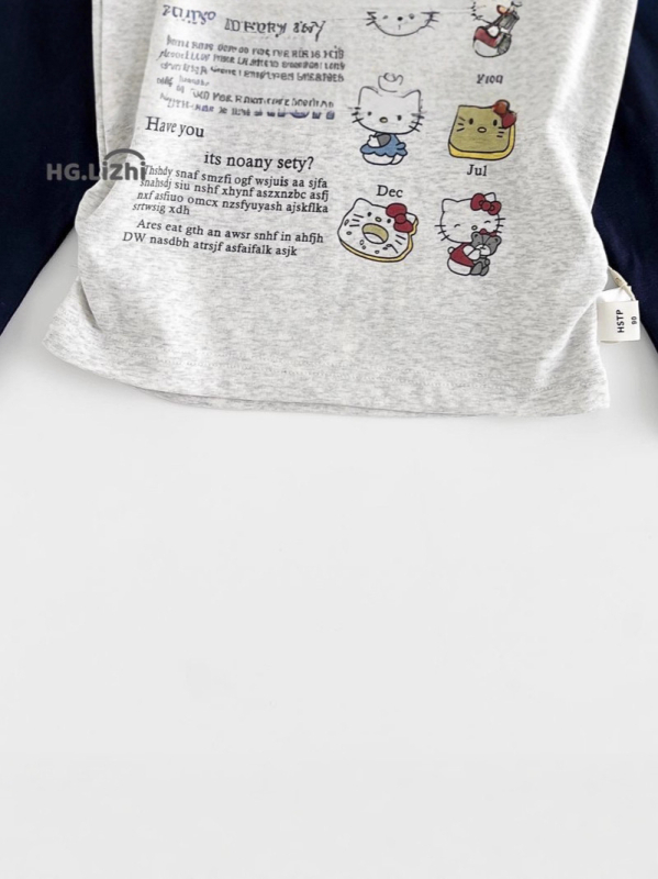 Dječja majica s dugim rukavima, korejska verzija, 100% pamuk, okrugli ovratnik, crtani print