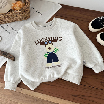Dječji pamučni pulover bez kapuljače, korejskog stila, s printsom crtanih likova, dugi rukav, unisex, za uzrast 3-8 godina