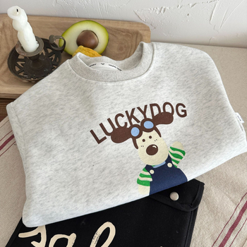 Dječji pamučni pulover bez kapuljače, korejskog stila, s printsom crtanih likova, dugi rukav, unisex, za uzrast 3-8 godina