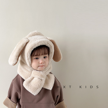 Dviejų dalių pliušinis kepurės ir šaliko komplektas vaikams, žieminė ausų apsauga