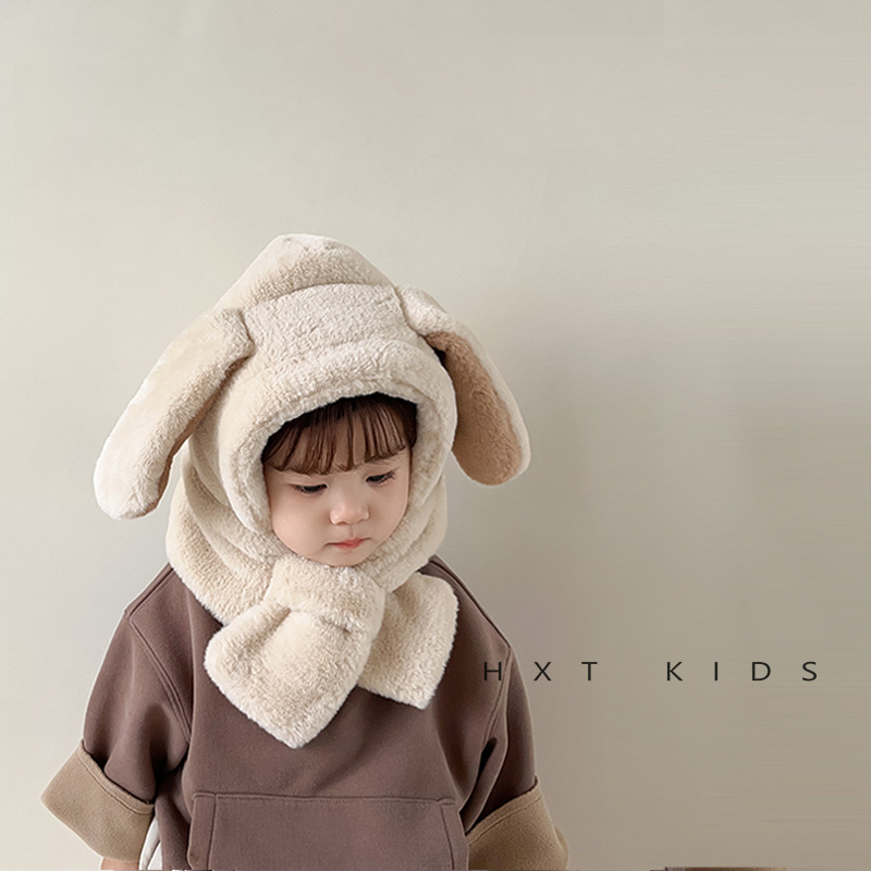 Dviejų dalių pliušinis kepurės ir šaliko komplektas vaikams, žieminė ausų apsauga