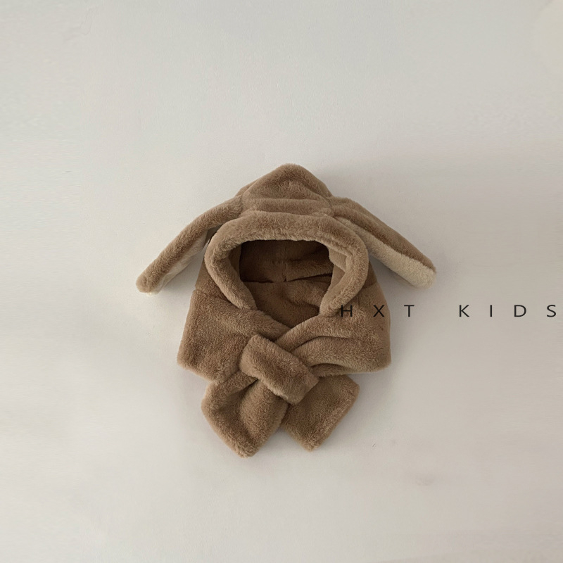 Dviejų dalių pliušinis kepurės ir šaliko komplektas vaikams, žieminė ausų apsauga
