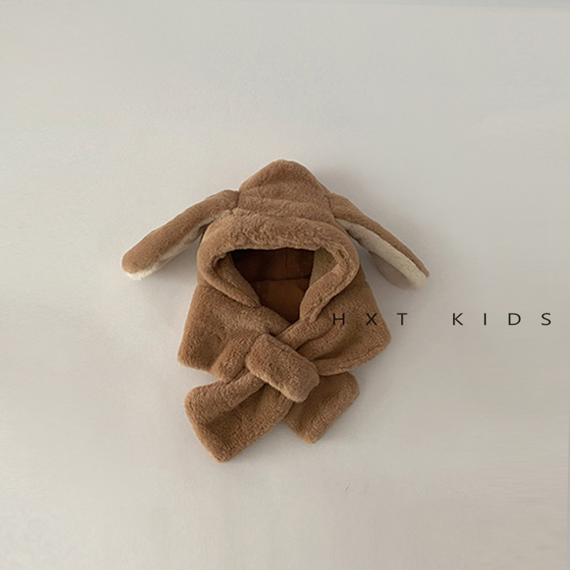 Dviejų dalių pliušinis kepurės ir šaliko komplektas vaikams, žieminė ausų apsauga