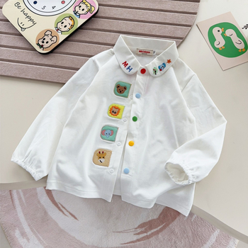 Laste pikkade varrukatega T-särk, jaapani stiilis, karikatuurimuster, 95% puuvill, ümmargune kaelus