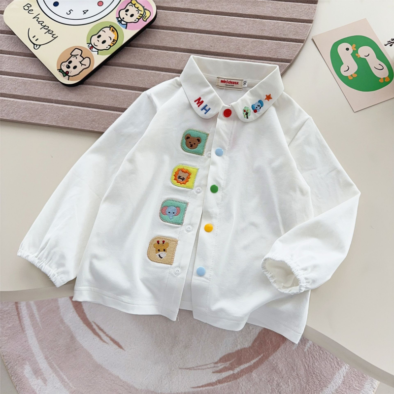 Laste pikkade varrukatega T-särk, jaapani stiilis, karikatuurimuster, 95% puuvill, ümmargune kaelus