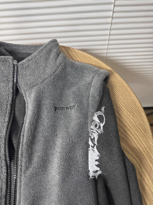 Dječja vesta od Velvet Pile fleec, korejski stil, prednji zip, podstava od umjetne dlake, 100% poliester