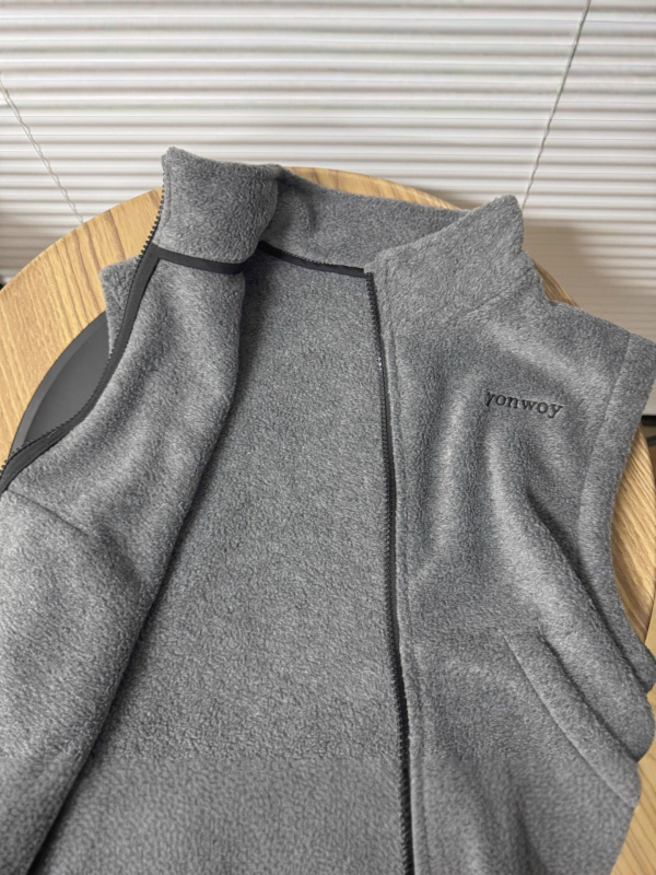 Dječja vesta od Velvet Pile fleec, korejski stil, prednji zip, podstava od umjetne dlake, 100% poliester