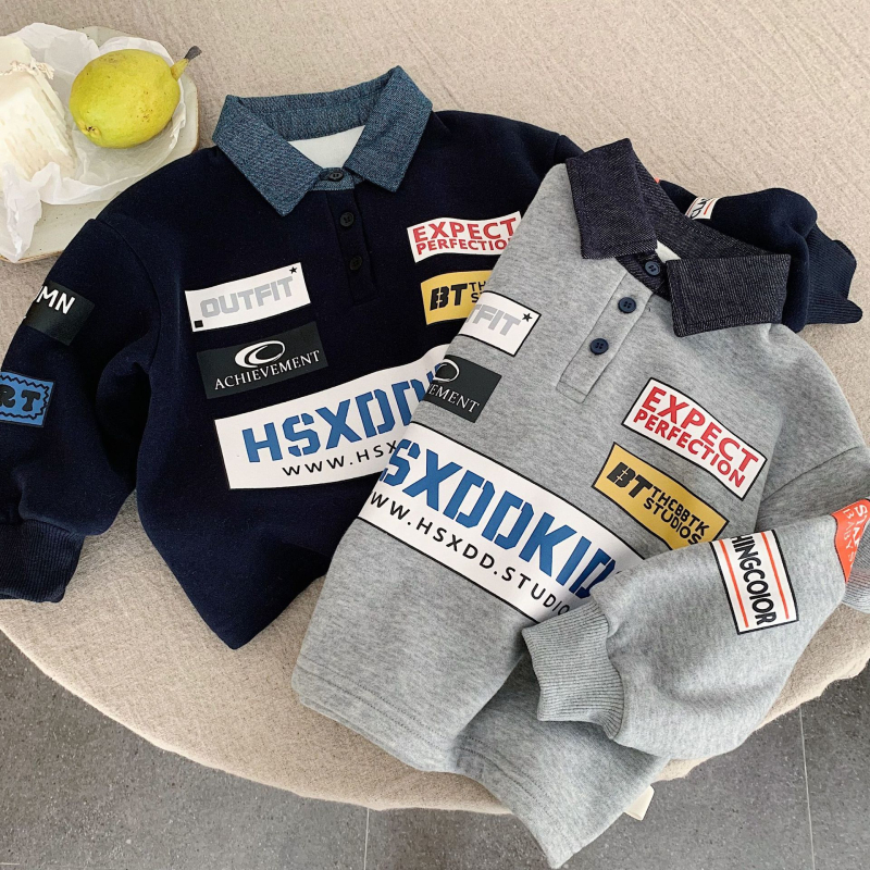 Dječja zimska jakna – Korejski stil, stojeći ovratnik, fleece materijal, zatvarač, bez kapulje