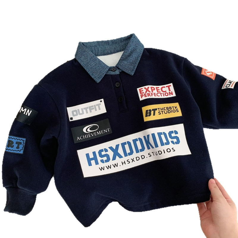 Dječja zimska jakna – Korejski stil, stojeći ovratnik, fleece materijal, zatvarač, bez kapulje