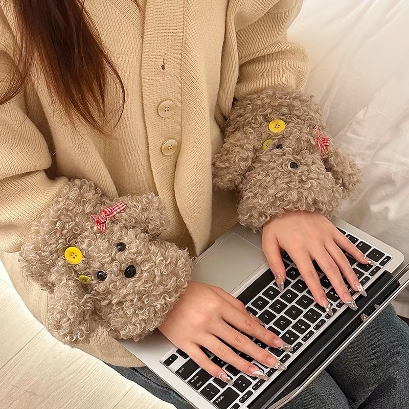 Naistele plüüsist käsivarre kaitse – mustuse vastu, karikatuur stiil, täiskasvanutele