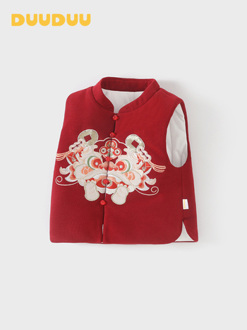 Unisex puuvillane täidisbeebi vest, paksu kardigani stiili, eesmine kinnitusega; väliskangas: 55% puuvill/41% polüester/4% elastaan; vooder: 100% puuvill; täidis: polüester; vanus 1–3 aastat; talvehooaja