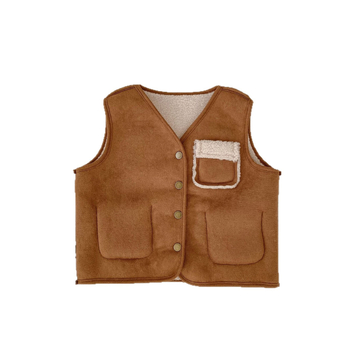 Dječja zimska vest, casual stil, otvoreni prednji dio, debeli poliesterski materijal s poliester podstavom, zatvaranje jednim redom gumba, za uzrast 1–3 godine