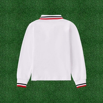 Vaikų polo marškinėliai, universalus koledžo stiliaus, medvilnė, vientisas raštas, unisex, nuo 8 metų, pavasaris 2024