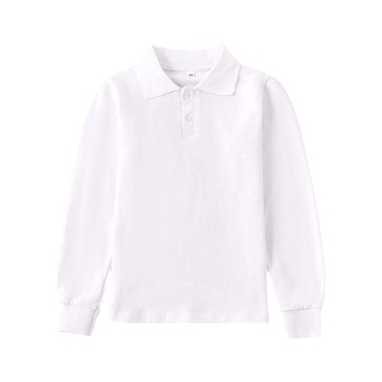 Vaikų polo marškinėliai, universalus koledžo stiliaus, medvilnė, vientisas raštas, unisex, nuo 8 metų, pavasaris 2024