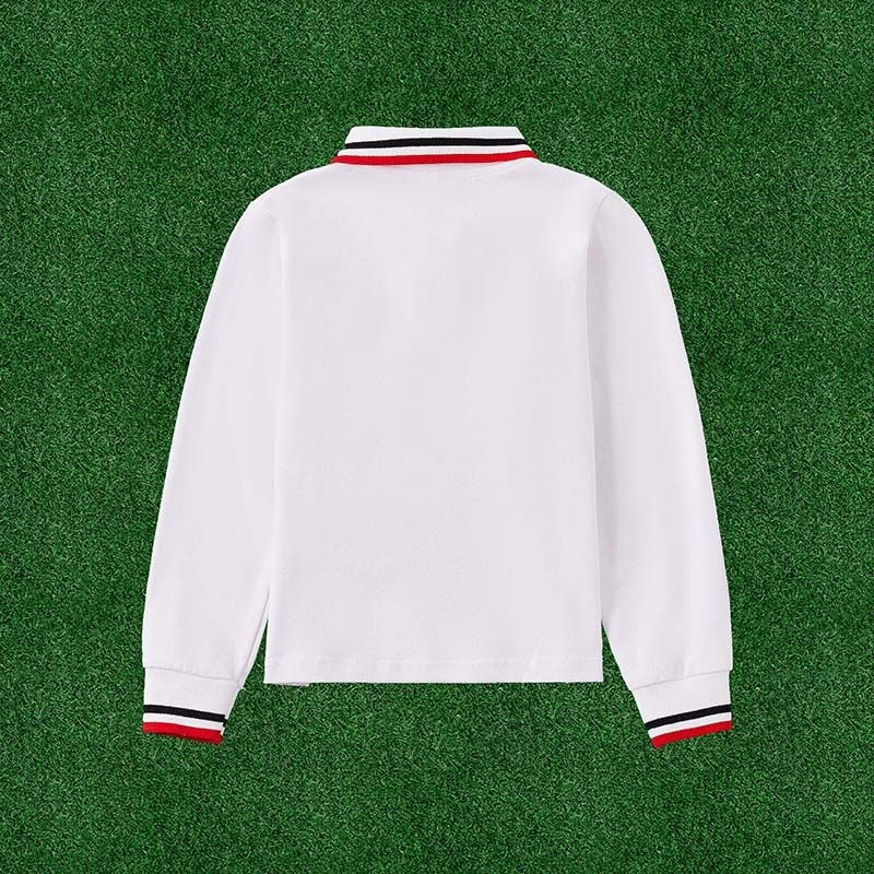 Vaikų polo marškinėliai, universalus koledžo stiliaus, medvilnė, vientisas raštas, unisex, nuo 8 metų, pavasaris 2024