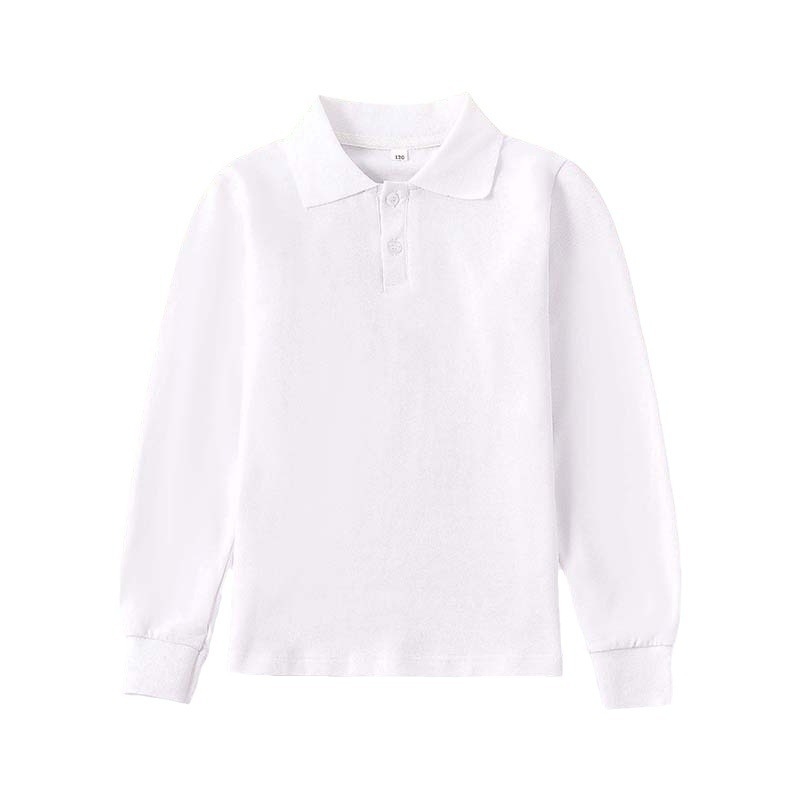 Vaikų polo marškinėliai, universalus koledžo stiliaus, medvilnė, vientisas raštas, unisex, nuo 8 metų, pavasaris 2024