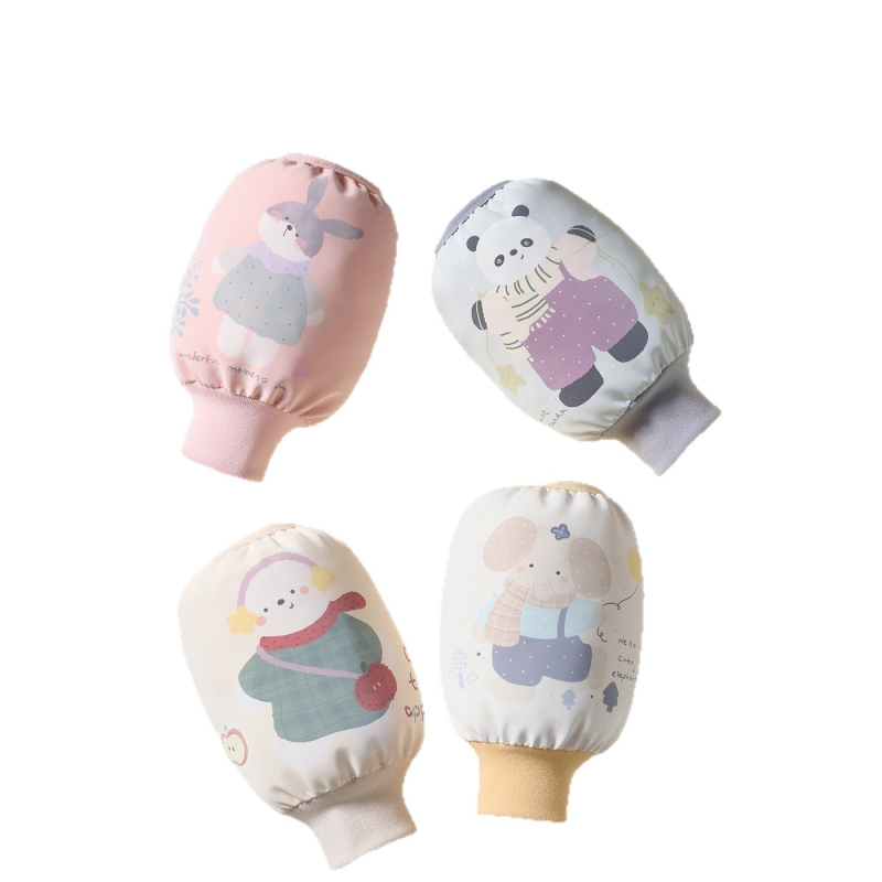 Vaikų rankovių dangteliai - Anti‑Traipiams, atsparūs vandeniui ir alyvui, Cartoon raštas, Amžiaus grupė: 0–3 m., Sezonai: Žiema, Pavasaris, Ruduo