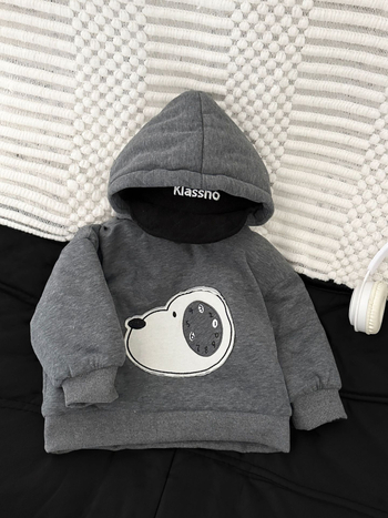 Dječja hoodie s kapuljačom, korejskog stila, pamuk materijal, motiv životinja/crtani, debeli zimski komad