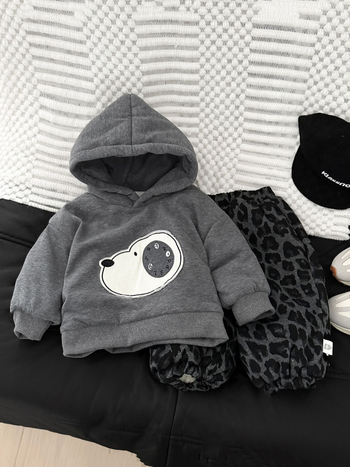 Dječja hoodie s kapuljačom, korejskog stila, pamuk materijal, motiv životinja/crtani, debeli zimski komad