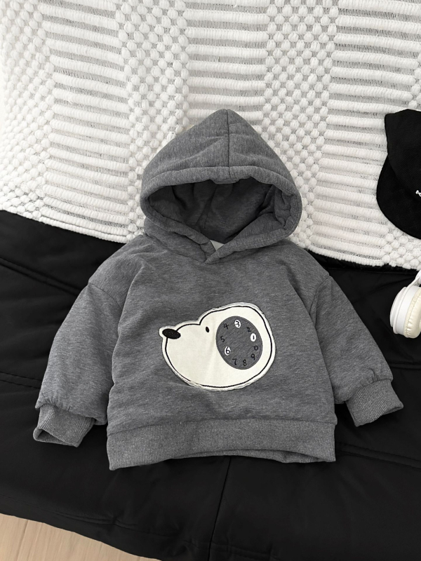Dječja hoodie s kapuljačom, korejskog stila, pamuk materijal, motiv životinja/crtani, debeli zimski komad