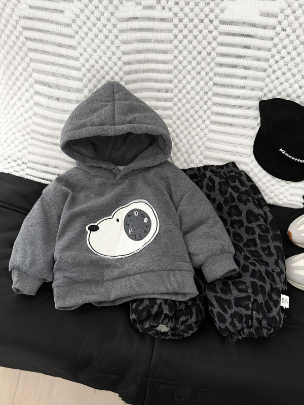 Dječja hoodie s kapuljačom, korejskog stila, pamuk materijal, motiv životinja/crtani, debeli zimski komad