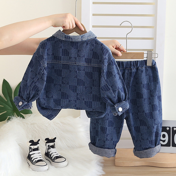 Dječji jesenski denim komplet s dugim rukavima, 3-dijelni set