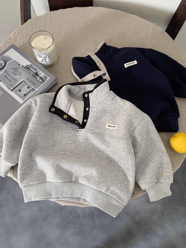 Dječja zimska hoodie – 95% pamuk, poliester podstava, debeli materijal, dugi rukavi