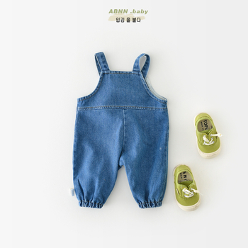 Little Baby denimu dvodijelni set za djecu, gornji dio s dugim rukavima i hlače, unisex, korejski stil, motiv žaba, pamuk 62%