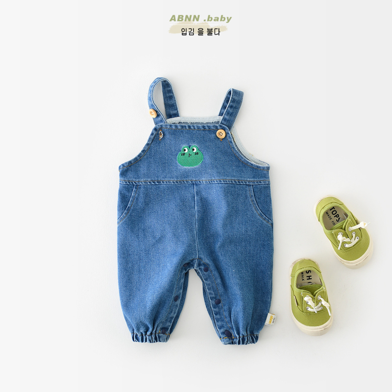 Little Baby denimu dvodijelni set za djecu, gornji dio s dugim rukavima i hlače, unisex, korejski stil, motiv žaba, pamuk 62%