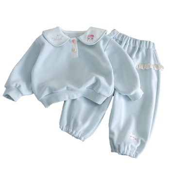 Set din două piese pentru fete, stil coreean, 95% bumbac, mâneci lungi, primăvară-toamnă