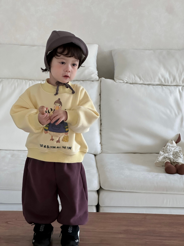 Dječji dvodijelni set od debelog pamuka: pulover bez kapuljače i hlače – jesen/zima, korejska verzija