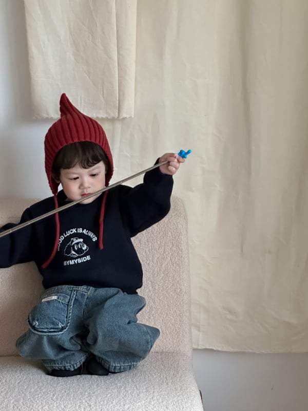 Dječji dvodijelni zimski set u korejskom stilu s prugastim pamučnim puloverom i trapericama