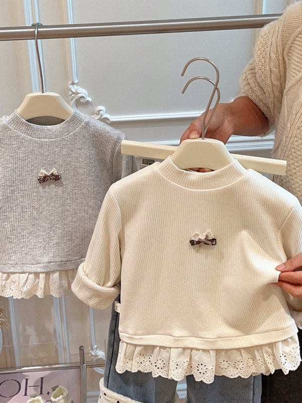 Dječji hoodie bez kapuljače – Debeli i topli, Korejski stil s crtanim uzorkom, Dugi rukavi, pulover, 50% pamuk, uzrast 3–8 godina