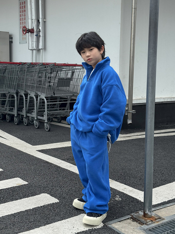 Korea stiilis laste talvise kaheosaline komplekt fliisist, unisex, pikkade varrukatega pullover