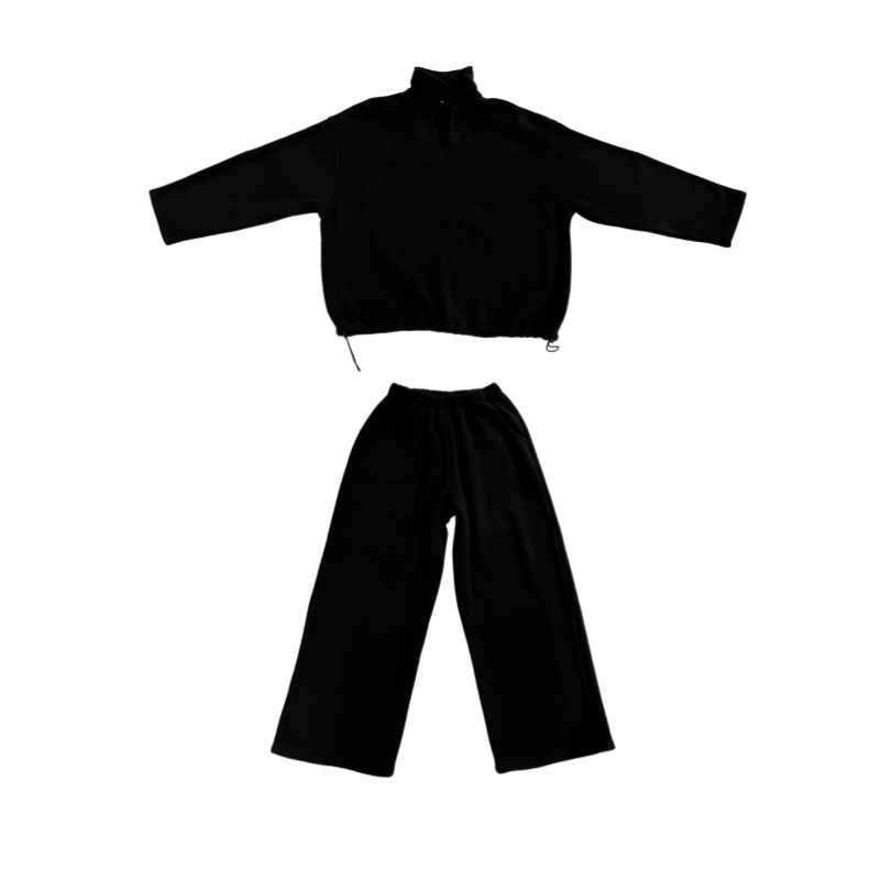 Korea stiilis laste talvise kaheosaline komplekt fliisist, unisex, pikkade varrukatega pullover