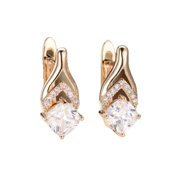 Variniai auskarai su rombo forma, Green Sky prekės ženklas, elektroplatinti, moterims