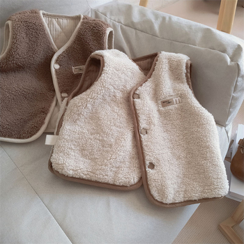 Dječja debela flis vesta, unisex kardigan stil, vanjski materijal 100% pamuk, podstava i punilo od poliestera, zimska toplina