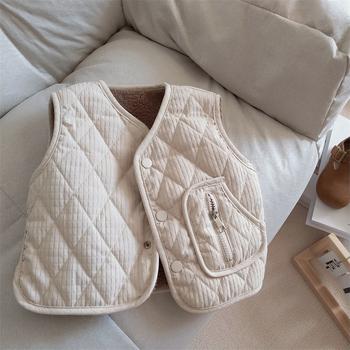 Dječja debela flis vesta, unisex kardigan stil, vanjski materijal 100% pamuk, podstava i punilo od poliestera, zimska toplina