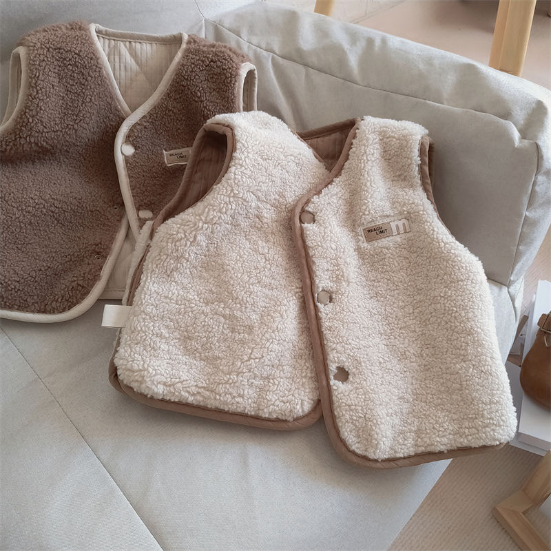 Dječja debela flis vesta, unisex kardigan stil, vanjski materijal 100% pamuk, podstava i punilo od poliestera, zimska toplina
