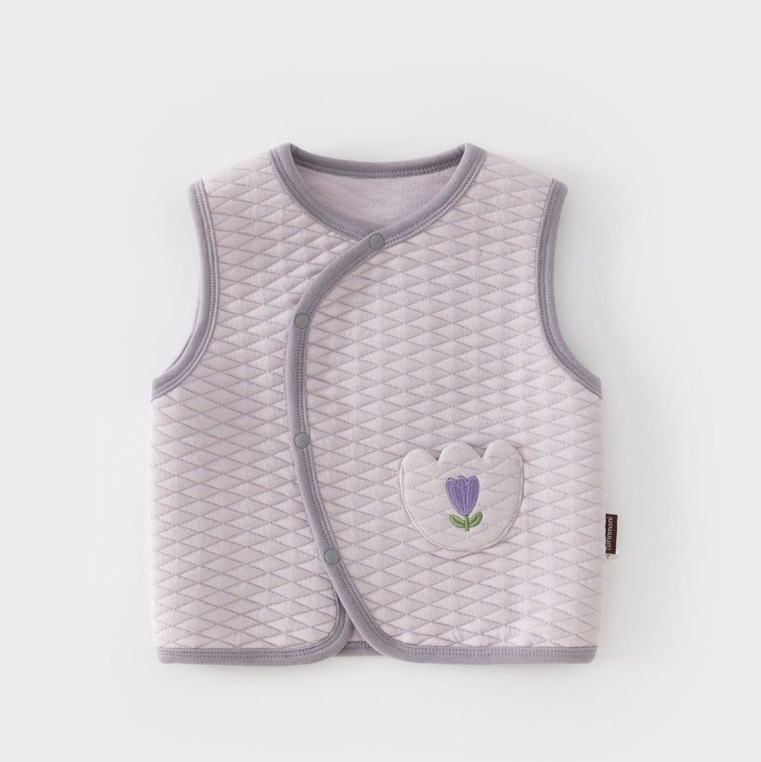 Topli dječji prsluk za novorođenčad, unisex, 0–1 godina, 100% pamuk, debela tkanina, punjenje od poliestera, zima/jesen