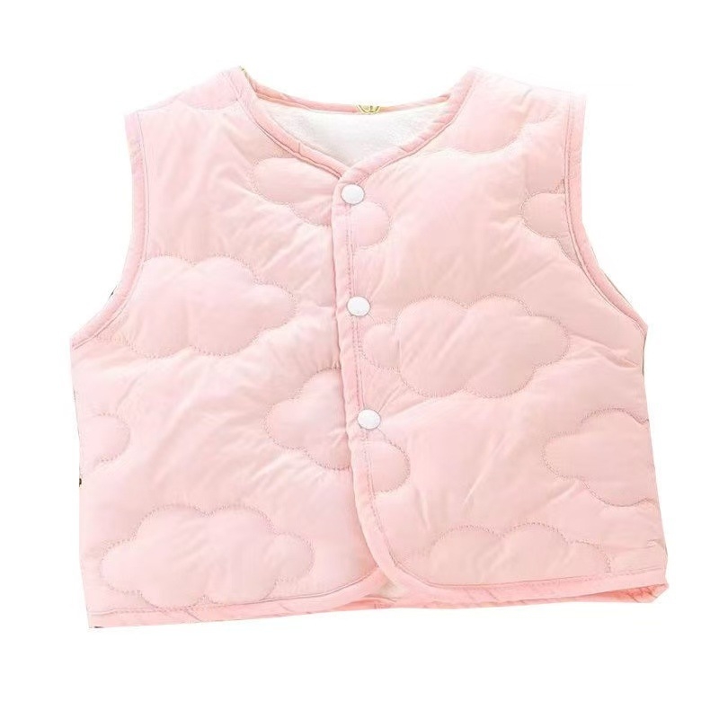 Dječji kardigan-vest bez rukava | Unisex, vanjska tkanina od poliestera s punilom od svile i pamuka, podstava od poliestera, zatvaranje jednim redom gumba, 0–12 mjeseci, zima/proljete/jesen