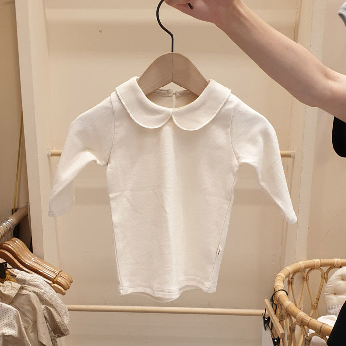 Dječje pamučno T-shirt u korejskom stilu, s dugim rukavima, okrugli izrez, 95% pamuk, točkasti uzorak, za uzrast 1–3 godine
