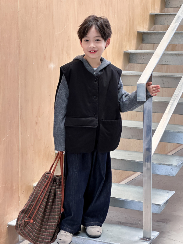 Laste vest, Korea stiil, puuvillane välimine, nuppudega sulgemine, 8+ aastat
